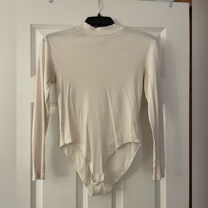 Cream mock neck bodysuit